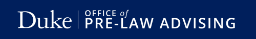 Office of Pre-Law Advising logo - white text on blue background